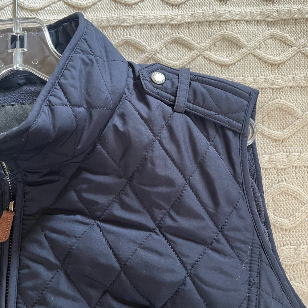 Talbots Navy Quilted Zip-Front Vest - Picture 6 of 16